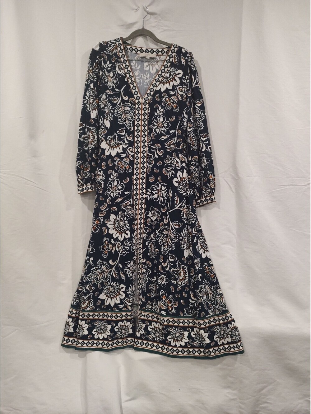 LOFT Long Sleeve Floral Print Maxi Dress Size 6